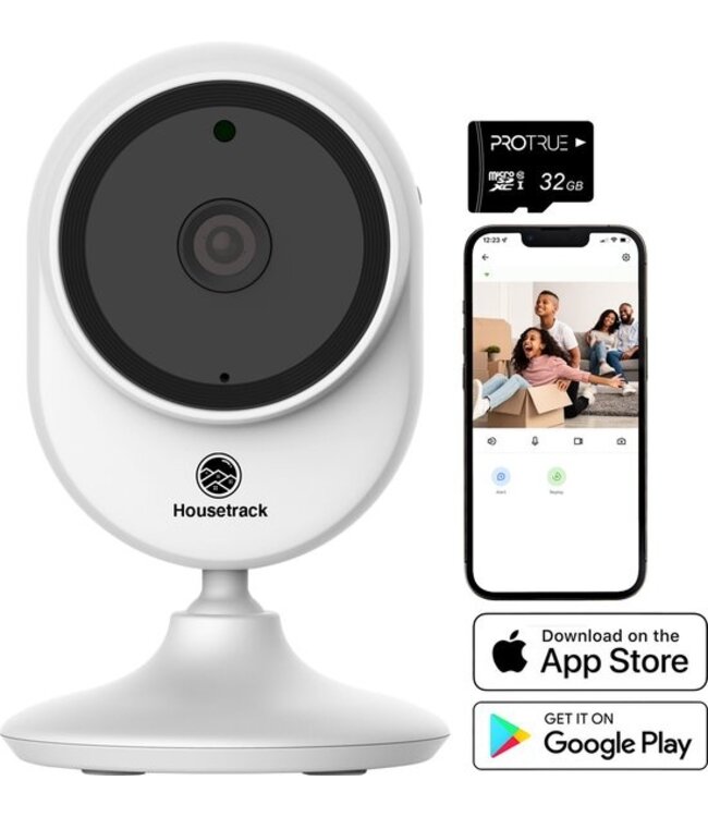 Housetrack Bewakingscamera 1080P - IP Beveiligingscamera met App - Wifi Security Camera - Smart Home - Camera Beveiliging Binnen