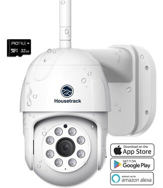 ProTrue Housetrack 1080P Bewakingscamera met App - Binnen & Buiten - Smart Home Security - Beveiligingscamera - IP Camera Wifi - Camera Beveiliging