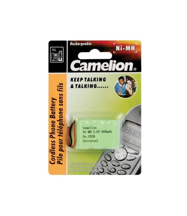 Camelion Nimh Batterij Voor Draadloze Telefoon 3.6V-600Mah (Universele Plug)