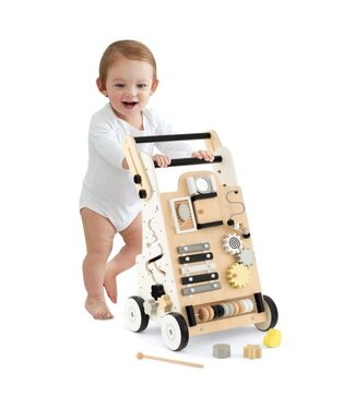 Coast Coast Loopwagen voor Baby's met ingebouwd Speelgoed - Hout - 33 x 32 x 52-57 cm