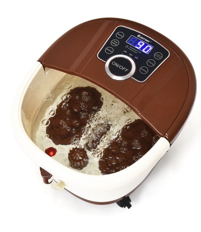 Coast Voetbad Massageapparaat met Wieltjes Elektrisch Voetbad Shiatsu Voetmassage Spa 10-60 Minuten Timer / 35-48 °C / 500 W (Bruin)