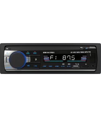 Strex Strex Autoradio met Bluetooth voor alle auto's - USB, AUX en Handsfree - Afstandsbediening - Enkel DIN Auto Radio met Ingebouwde Microfoon