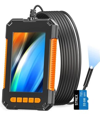 Strex Strex Inspectiecamera met Scherm 5M - 1080P HD - 4.3 inch LCD scherm - IP67 Waterdicht - LED Verlichting - Endoscoop - Inspectie Camera - Incl. 32gb microSD