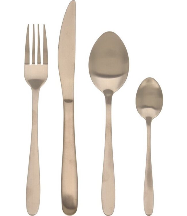 Tableware Collection Bestekset - 39 delig - Zilver met Gouden Accent - RVS