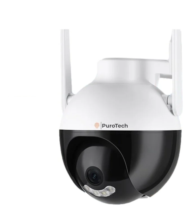 PuroTech Dome Beveiligingscamera - Wifi Smart Waterproof IP66 - 4MP Extra Scherp Beeld - 360° Draaibaar en kantelbaar - Nachtzicht - Draadloos Internet - Met Recorder