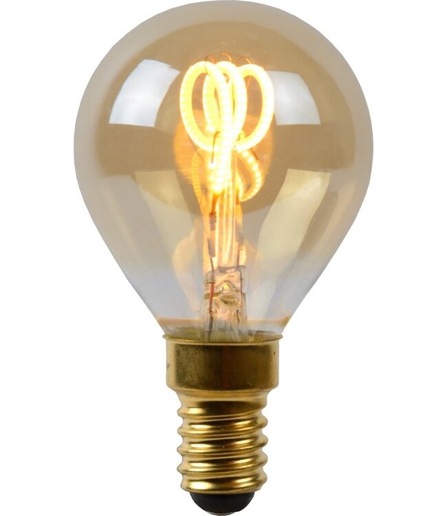 Lucide P45 - Filament lamp - Ø 4,5 cm - LED Dimb. - E14 - 1x3W 2200K - Amber