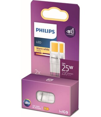 Philips Philips energiezuinige LED Capsule Transparant - 25 W - G9 - warmwit licht - 2 stuks - Bespaar op energiekosten