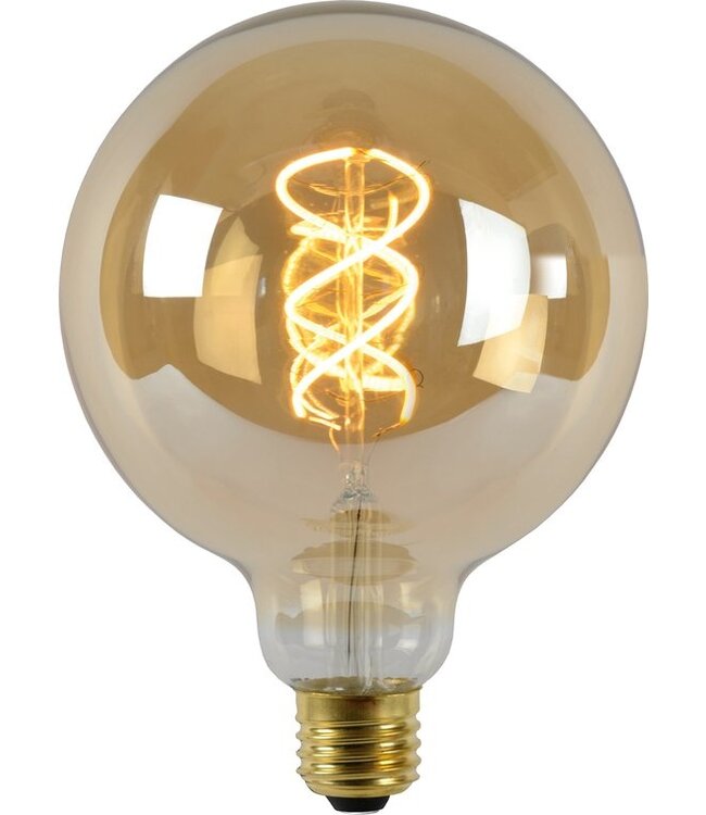 Lucide G125 - Filament lamp - Ø 12,5 cm - LED Dimb. - E27 - 1x4,9W 2200K - Amber