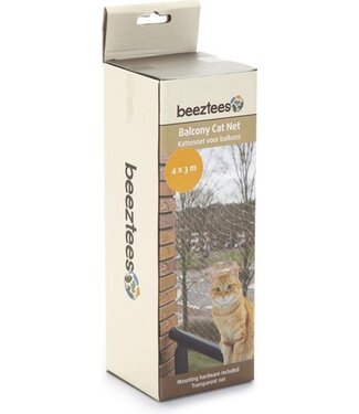 Beeztees Beeztees - Kattennet - Voor Balkon - Transparant - 4x3 m