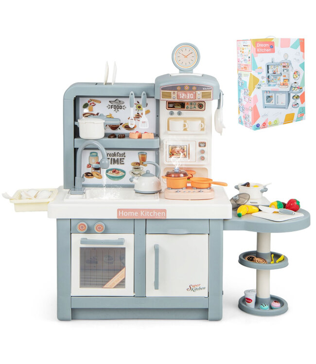 Coast Kinderspeelkeuken - 49 accessoires - 109 x 33 x 98 cm - Grijs