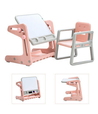 Coast Coast Whiteboard met stoel voor kinderen - Magnetisch - MAx. 30 kg - Roze