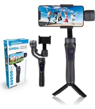 Grundig Grundig Gimbal Stabilisator - voor Smartphone - 3-Assig - 360° draaiend - Batterijduur 4 uur - Bluetooth