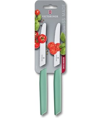 Victorinox Victorinox Swiss Modern tomaat en worstmes - 2-delig - Mint groen