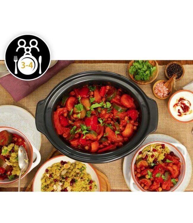 CrockPot Slow Cooker beigewit Klapdeksel Digital 3,5L