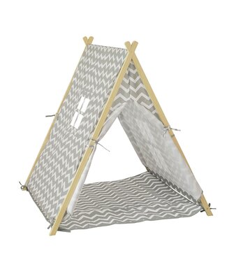 SoBuy SoBuy Tipi Tent - voor Kinderen - 104 x 110 x 100cm - Wit/ Grijs