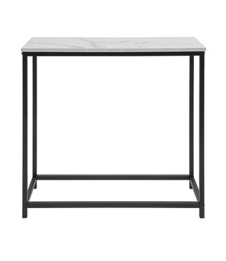 SoBuy SoBuy Consoletafel - Wit Tafelblad- Zwart Metalen Frame - 80x75x30cm - Industrieel - FSB29-SCH