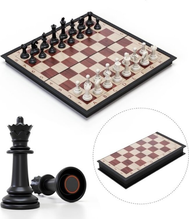Magnetisch Schaakbord met Schaakstukken - Inklapbaar Schaak Spel - Chess Set - Schaken voor kinderen - Schaken Beginner - Schaakbord Hout