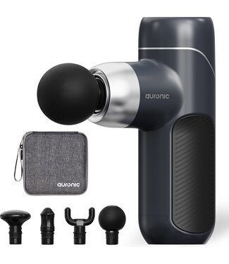 Auronic Auronic Massage Gun - Massage Apparaat - Professioneel - 4 Opzetstukken en Koffer - Massage Pistool - Hele Lichaam - Donker Grijs