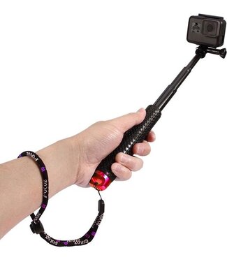 Garpex Garpex® Universele Selfiestick XL - Uitschuifbaar tot 95cm - Geschikt voor diverse Actioncamera's - Universeel - Waterproof - Rood