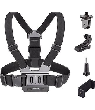 Garpex Garpex® Universele Chest strap Borstharnas – Chest mount geschikt voor diverse Action Camera's en Smartphones - Zwart