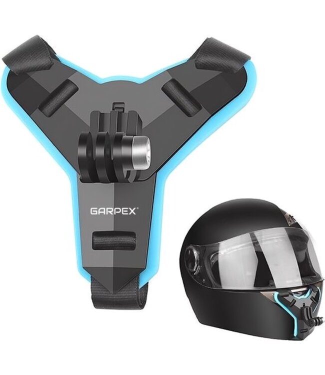 Garpex® Helm Mount voor Motor en Fiets - Universeel - Geschikt voor alle Actioncamera's - Helm Strap