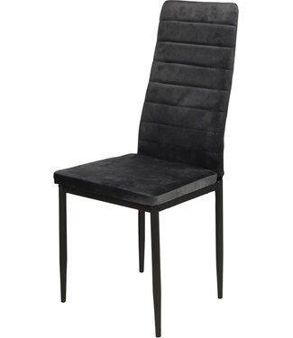 Urban Living Jack Stoelen - Set van 6 Eetkamerstoelen - Luxe Eetkamerstoelen met Hoge Rugleuning - Eetkamerstoelen Antraciet - Stoel x 6