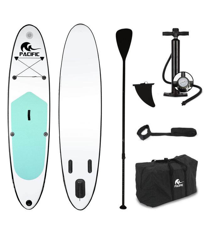 Pacific Special Edition Sup Board - 305 cm - Tot 100 kg -  Wit/Groen