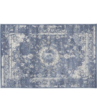 Lifa-Living Lifa Living - Vloerkleed Yarah - Blauw - Zacht - 200 x 290 cm - Polypropyleen - Poolhoogte 9 mm - Vintage