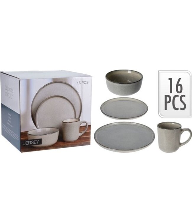 Niceey Serviesset - Set van 16 - Taupe