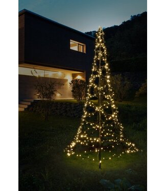 FlinQ FlinQ Vlaggenmast Kerstboom 4m Warmwit - Licht Kerstboom - 640LEDS - Kerstboom Verlichting - Kerstverlichting Buiten