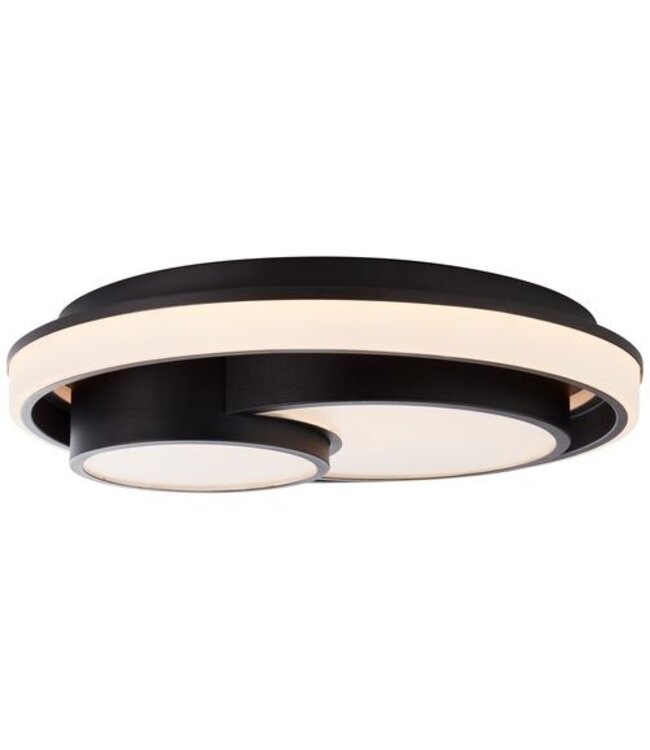 AEG LED plafondlamp Dwain Zwart 39W 3900lm 3000-6500K Warm wit-Daglicht wit met afstandsbediening Ø50cm