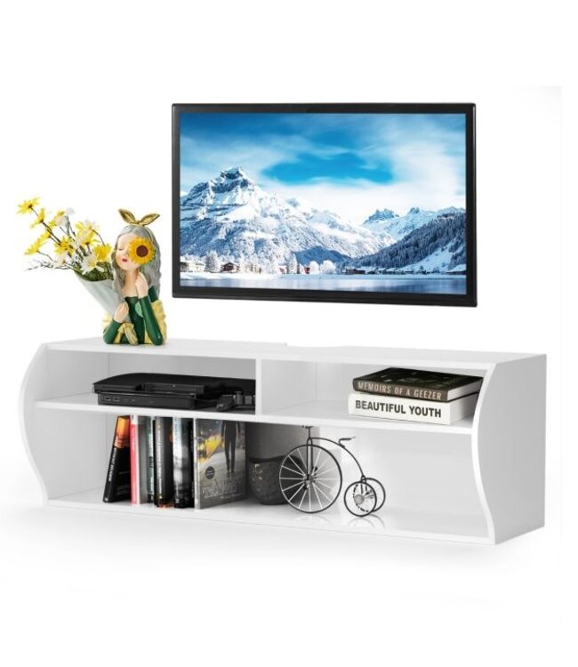 Coast TV-Kast - Hangend - Modern - 123 x 41 x 41 cm - Wit