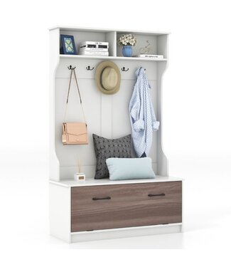 Coast Coast Kapstok met Zitbank - Modern - Max. 90 kg - 100 x 40 x 160 cm - Wit