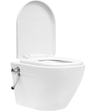 vidaXL vidaXL Toilet - Hangend - Randloos - Incl Bidetfunctie - Keramiek - Wit