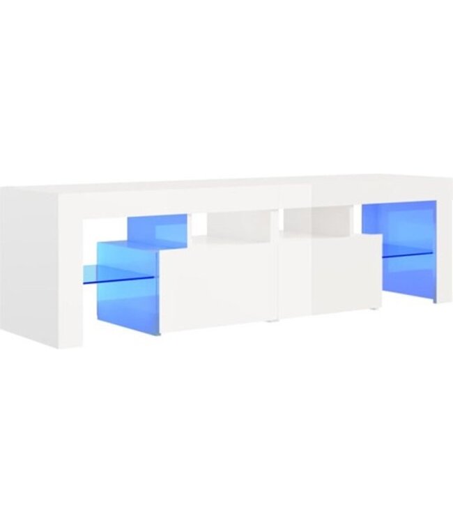 vidaXL - Tv - meubel - met - LED - verlichting - 140x36,5x40 - cm - hoogglans - wit