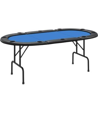 vidaXL vidaXL - Pokertafel - voor - 10 - spelers - inklapbaar - 206x106x75 - cm - blauw
