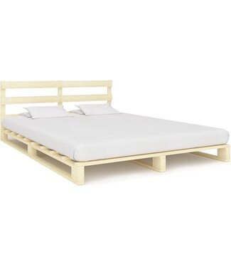 vidaXL vidaXL - Bedframe - pallet - massief - grenenhout - 160x200 - cm