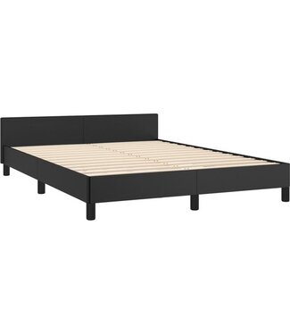 vidaXL vidaXL Bedframe - Incl Hoofdbord - Kunstleer - Zwart - 146x203x50 cm