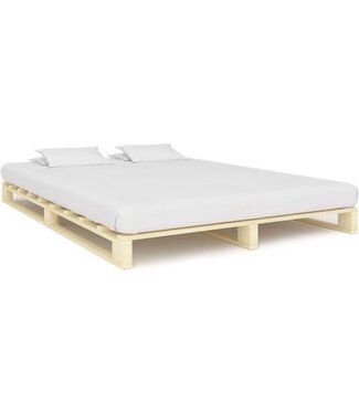 vidaXL vidaXL - Bedframe - pallet - massief - grenenhout - 140x200 - cm