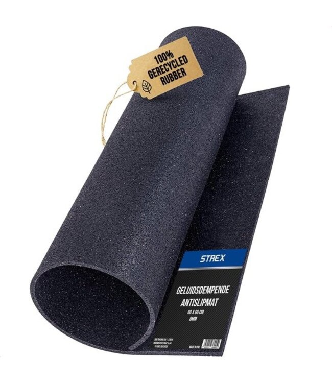 Strex Anti Trillingsmat Wasmachine en Wasdroger - 60 x 60 CM - Geluidsdempende Antislip Mat - Trillingsdemper - Rubber Mat