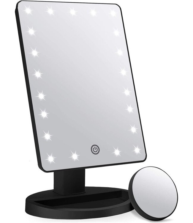 Strex Make Up Spiegel met LED verlichting - 3 Verlichtingsmodus - 1/10x Vergroting - 360 Graden Verstelbaar