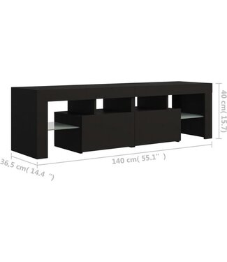 vidaXL vidaXL - Tv - meubel - met - LED - verlichting - 140x36,5x40 - cm - zwart