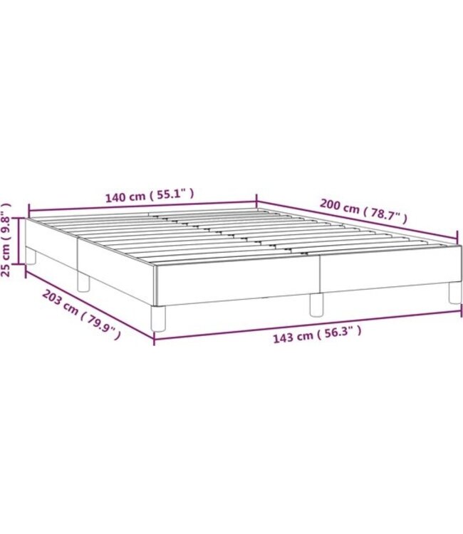 vidaXL - Bedframe - kunstleer - zwart - 140x200 - cm