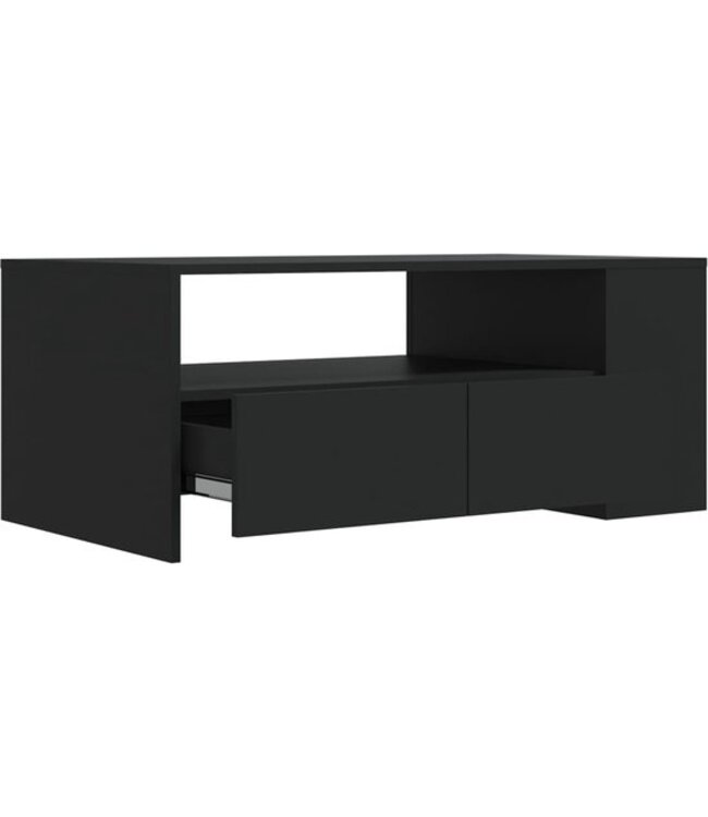 vidaXL - Salontafel - 102x50x45 - cm - bewerkt - hout - zwart
