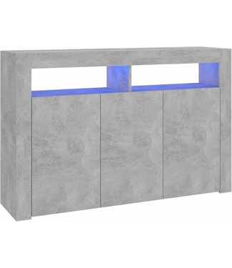 vidaXL vidaXL - Dressoir - met - LED - verlichting - 115,5x30x75 - cm - betongrijs