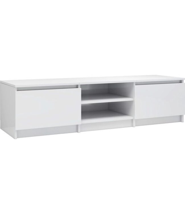 vidaXL - Tv - meubel - 140x40x35,5 - cm - bewerkt - hout - hoogglans - wit