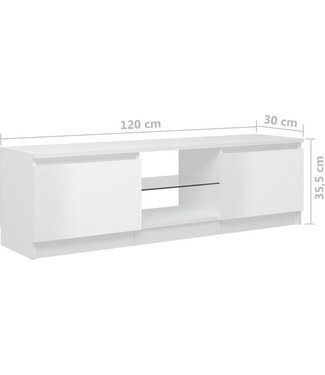 vidaXL vidaXL - Tv - meubel - met - LED - verlichting - 120x30x35,5 - cm - hoogglans - wit