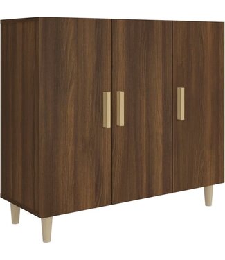 vidaXL vidaXL - Dressoir - 90x34x80 - cm - bewerkt - hout - bruin - eikenkleur