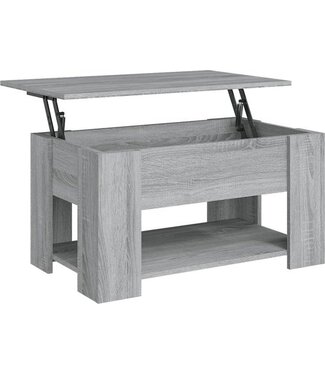 vidaXL vidaXL - Salontafel - 79x49x41 - cm - bewerkt - hout - grijs - sonoma - eikenkleurig