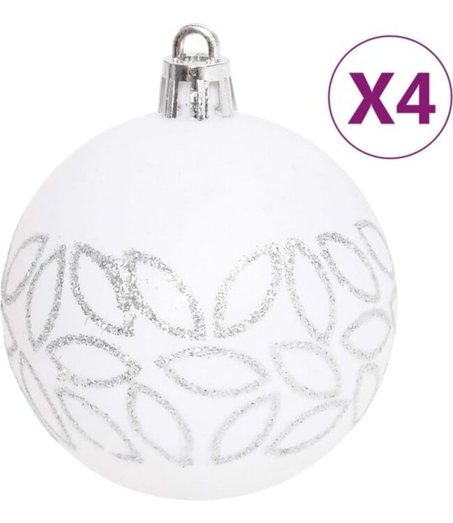 vidaXL - 70 - delige - Kerstballenset - zilver - en - wit